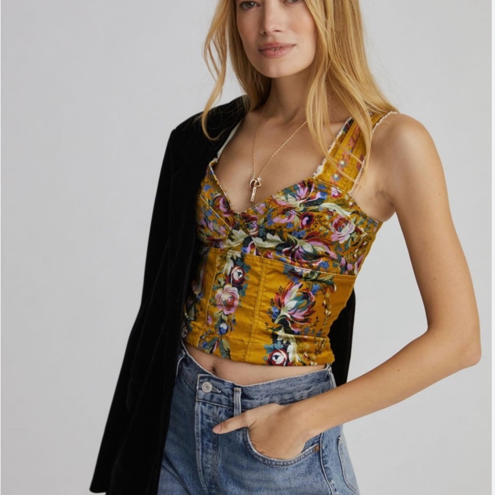 Anthropologie velvet bustier corset top size 12